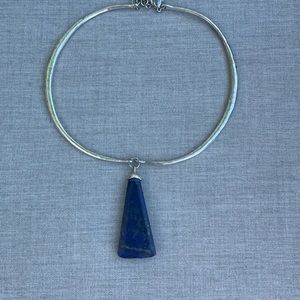Sliver and blue stone necklace